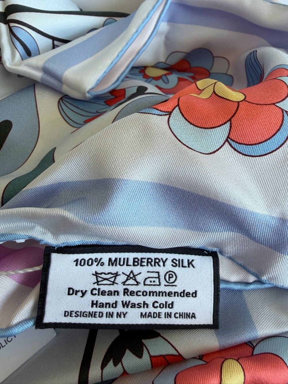 RESERVED JESSIE ZHAO NEW YORK Scarf Mulberry Silk Pink Garden Floral Luxury Gift - Picture 6 of 16